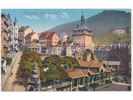 25 - Karlovy Vary (Karlsbad), Marktbrunnen, cca 1909