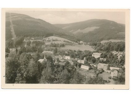 66 - Trutnovsko, Janské Lázně, celkový pohled na město, cca 1952