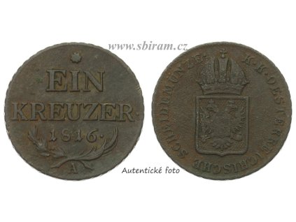 František II., mince 1 Krejcar, 1816 A ...viz autentické foto
