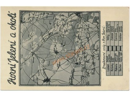 44 - Pardubicko, mapa Horního Jelení a okolí, Grafo Čuda, cca 1930