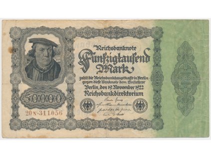 Německo, 50 000 Marek, 1922, oběhový stav