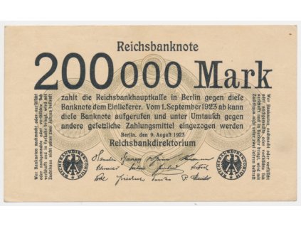 Německo, 200 000 Marek, 1923, stav 0
