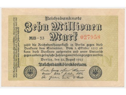 Německo, 10 000 000 Marek, 1923, stav 2