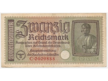 Německo, 20 Reichsmark, (1940-1945), oběhový stav