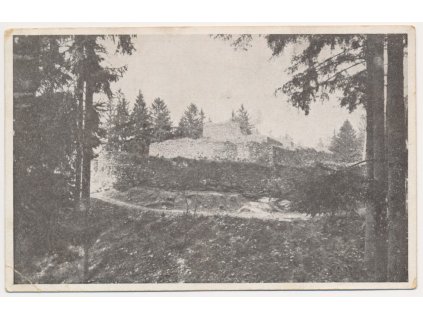 64 - Táborsko, Kozí hrádek, zřícenina gotického hradu, cca 1923
