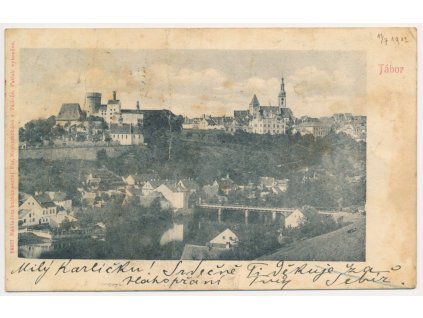 64 - Tábor, Pohled na město, cca 19902, vada - lom