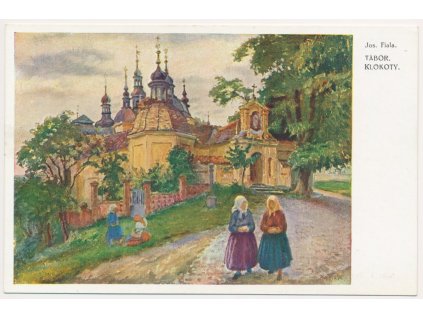 64 - Tábor, Klokoty, oživená partie, J. Fiala, cca 1936