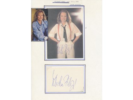 Filipová Lenka (1954), česká zpěvačka, sběratelský list s vlastnoručním podpisem