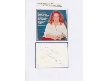 Holanová Marcela (1951), česká zpěvačka, sběratelský list s vl. podpisem