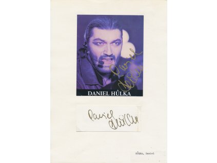 Hůlka Daniel (1968), muzikálový zpěvák a herec, sběratelský list s vl. podpisem