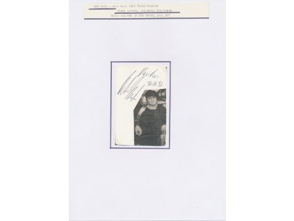 Muk Petr (1965-2010), český zpěvák, hudebník, sběratelský list s vl. podpisem