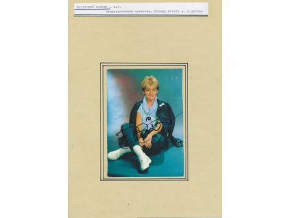 Rolins Dara (1972), slovenská zpěvačka, sběratelský list s vlastn. podpisem