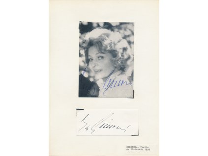 Simonová Yvetta (1928), česká zpěvačka, sběratelský list s vl. podoisem