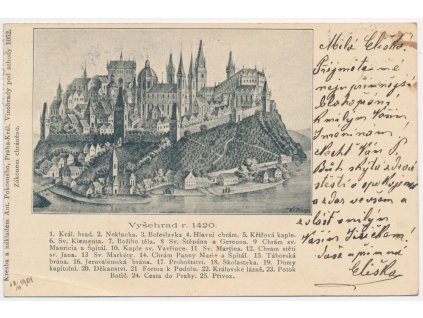 49 - Praha, Vyšehrad r. 1420, prošlá poštou 1901