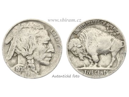 USA, mince 5 Cents, 1936...viz autentické foto