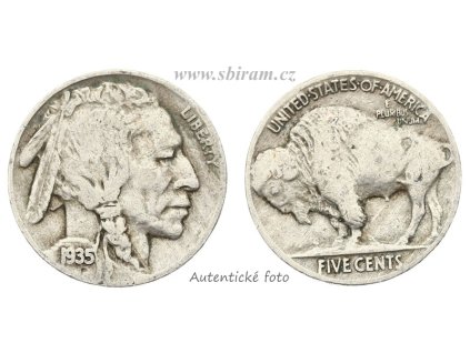 USA, mince 5 Cents, 1935...viz autentické foto