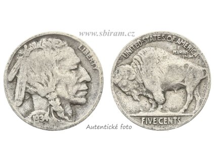 USA, mince 5 Cents, 1934...viz autentické foto