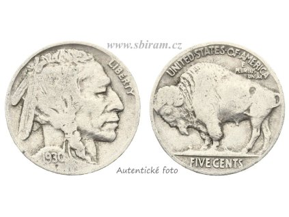 USA, mince 5 Cents, 1930...viz autentické foto