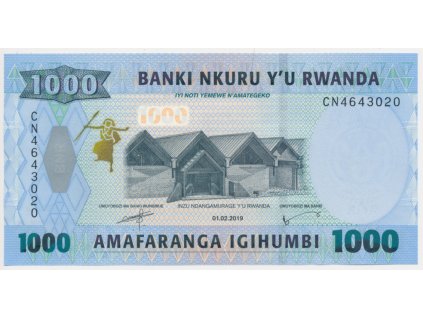 Rwanda, 1000 Francs, 2019, stav UNC