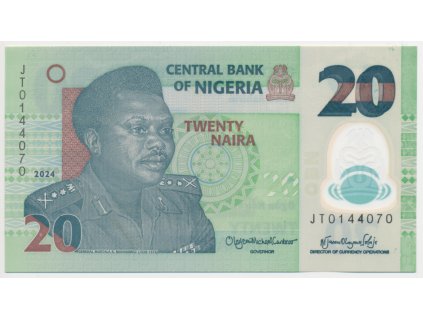 Nigérie, 20 Naira, 2024, polymerová bankovka, stav UNC
