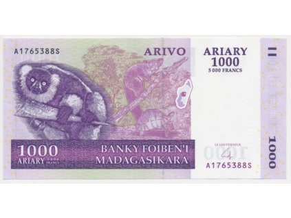 Madagaskar, 1000 Ariary, 2004, stav UNC