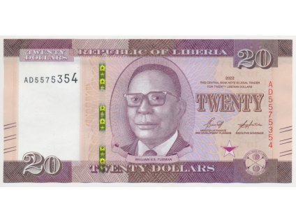 Libérie, 20 Dollars, 2022, stav UNC