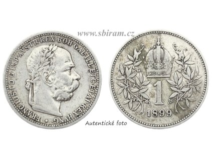 Rakousko - Uhersko, Ag (stříbrná) mince 1 Koruna, 1899...viz autentické foto