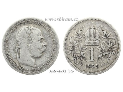 Rakousko - Uhersko, Ag (stříbrná) mince 1 Koruna, 1895...viz autentické foto