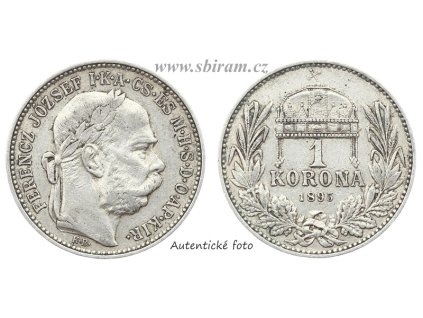 Rakousko - Uhersko, Ag (stříbrná) mince 1 Koruna, 1895 KB...viz autentické foto
