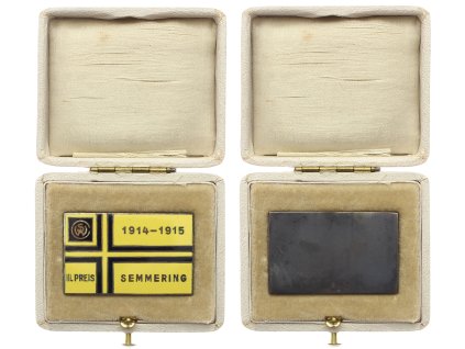 Rakousko - Uhersko, Semmering, pamětní smaltová destička, luxusní sběratelská jakost