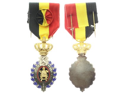 Belgie, AE dekorace Medaile za zdatnost, morálku a dobré chování, 1.třída, stuha, stužka, etue, luxusní stav 0/0/0