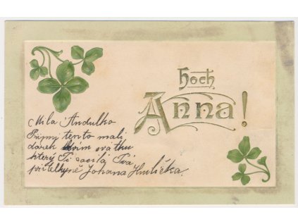 Čtyřlístková koláž, "Hoch Anna", cca 1911