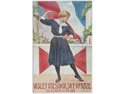 Oficiální dopisnice, VI. slet všesokolský v Praze 1912