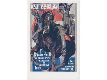 Sokol, IX. slet všesokolský v Praze 1932, dle orig. ak. malíře Vacátky