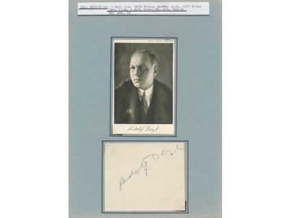Deyl Rudolf st. (1876-1972), český herec, sběratelský list s vl. podpisem
