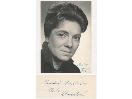 Chramostová Vlasta (1926-2019), česká herečka, pohlednice s vl. podpisem