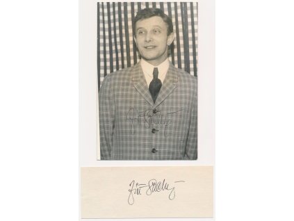 Suchý Jiří (1931), herec, textař, zpěvák, fotografie s vl. podpisem