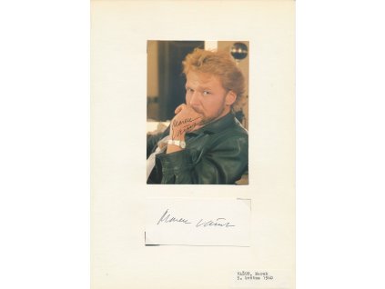 Vašut Marek (1960), herec, sběratelský list s propagační kartou a vl. podpisem