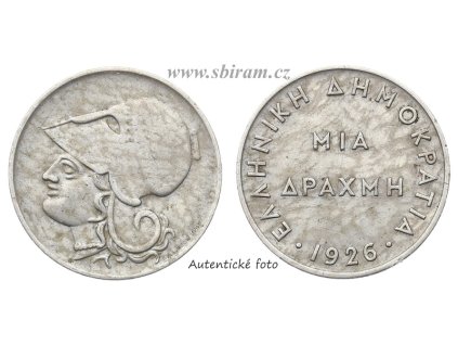 Řecko, mince 1 Drachma, 1926...viz autentické foto