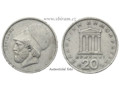 Řecko, mince 20 Drachma, 1978...viz autentické foto