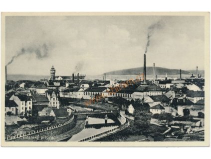 47 - Plzeň, pohled na Měšťanský pivovar, cca 1931