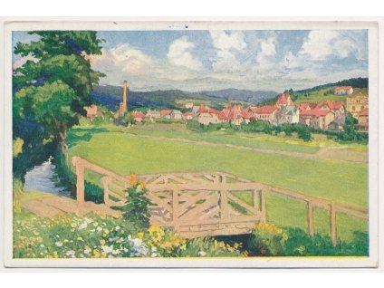 73 - Zlínsko, Luhačovice, pohled na lázeňské město, dle orig. O. Štáfla, cca 1925