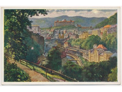 25 - Karlovy Vary, Pohled na město, dle orig. E. Kosy, cca 1925