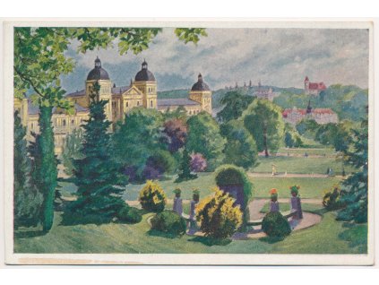 08 - Chebsko, Mariánské Lázně, Lázeňský park, dle orig. E. Kosy, cca 1925