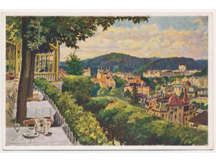 08 - Chebsko, Mariánské Lázně, Pohled na město, dle orig. E. Kosy, cca 1925