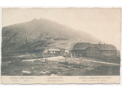 66 - Trutnovsko, Krkonoše, Sněžka s Obří boudou, cca 1930