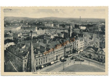 47 - Plzeň, panorama z věže chrámu sv. Bartoloměje, cca 1930