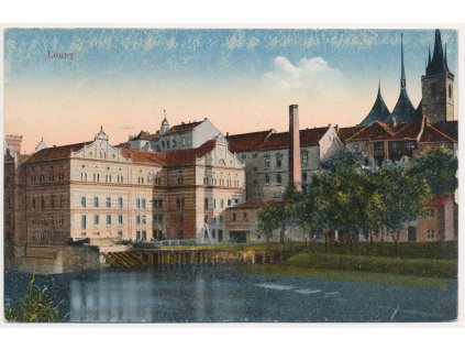 34 - Louny, Mlýn, partie u řeky, cca 1924