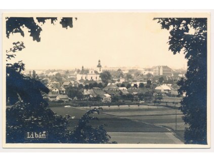 22 - Jičínsko, Libáň, celkový pohled na město, cca 1935