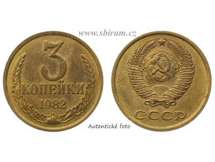 SSSR, mince 3 Kopějky, 1982...viz autentické foto